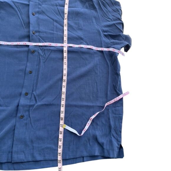 Roundtree & Yorke Blue Button-Front Short Sleeve Shirt 3XB - Picture 8 of 11